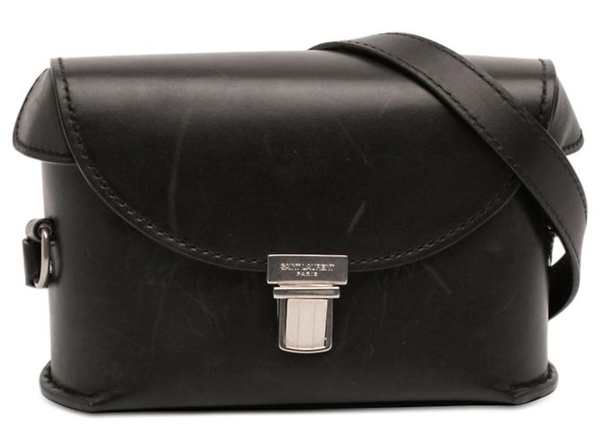 Borsa a tracolla Saint Laurent Tuc Box in pelle nera Nero