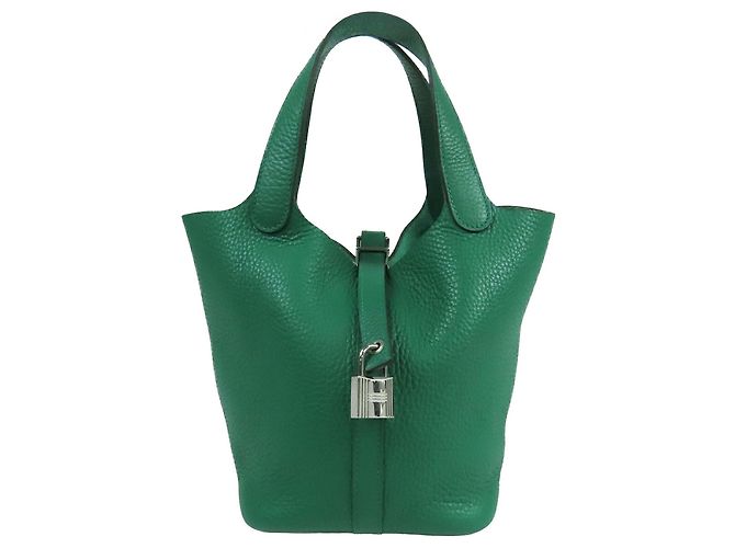 Hermès Picotin Lock 18 en cuir Clemence vert