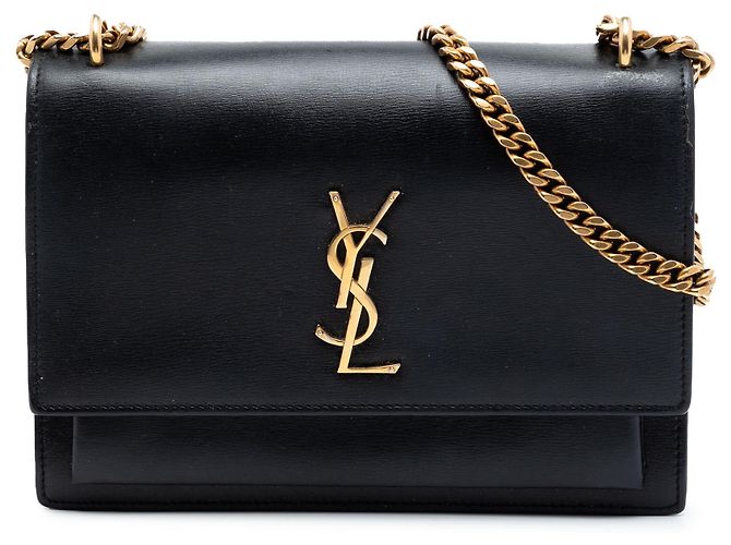 Saint Laurent Black Medium Calfskin Monogram Sunset Crossbody