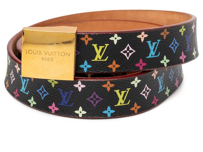 Cintura Louis Vuitton Black Monogram Multicolore Nero