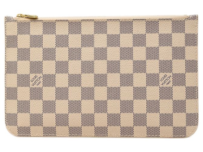 Louis Vuitton White Damier Azur Neverfull MM Pouch