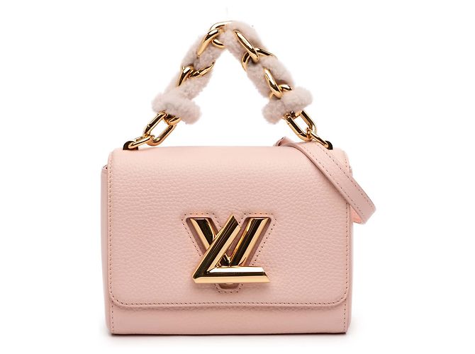 Louis Vuitton Pink Taurillon Shearling Braided Handle Twist PM Rosa