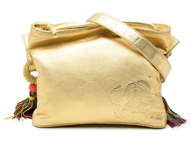 LOEWE Sac bandoulière Flamenco en cuir Nappa doré