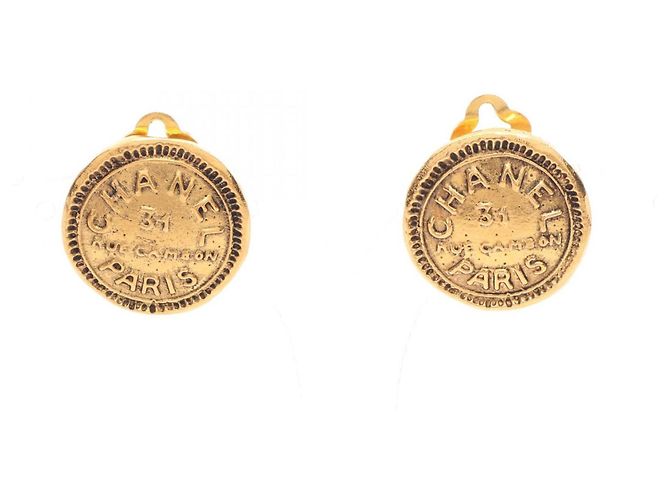 Orecchini Chanel Circle Logo D'oro