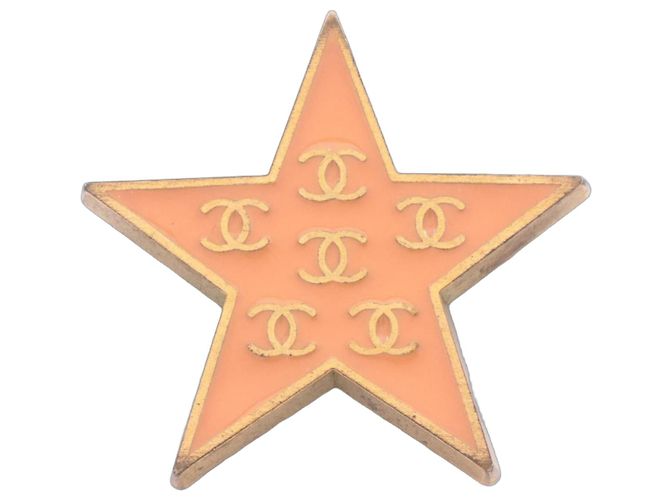Spilla Chanel Star Coco Mark D'oro Arancione 