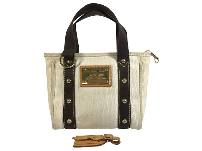 Sac cabas Louis Vuitton Antigua Cabas PM Marron Blanc