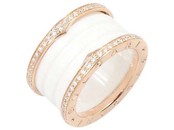 Bulgari Bvlgari B-zero1 4-Band Keramik Diamantring Weiß Golden