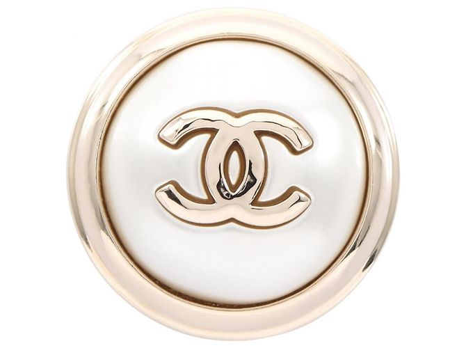 Spilla Chanel placcata oro bianca e dorata Bianco D'oro