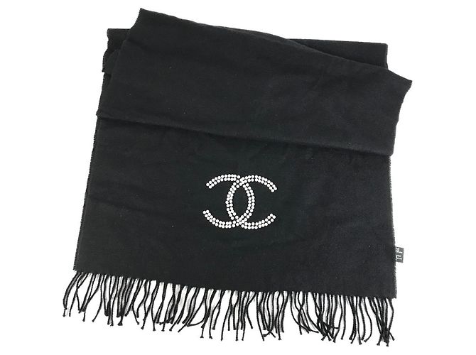 Sciarpa con frange di perle finte 23S Chanel Nero Bianco