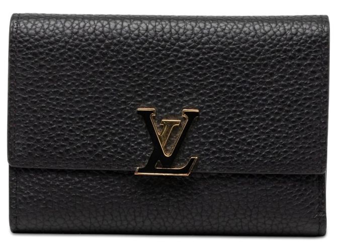 Louis Vuitton Portefeuille Capucines Compact Tri-fold Wallet Black Pink