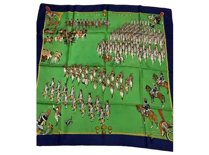 Hermès Lenço de seda "La Garde Consulaire" por Ledoux Multicor