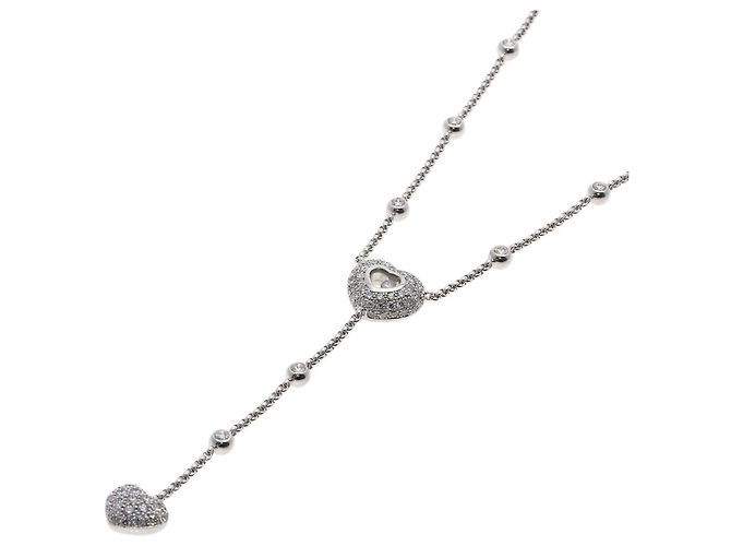 Collier Chopard Happy Diamonds en or blanc 18K Doré