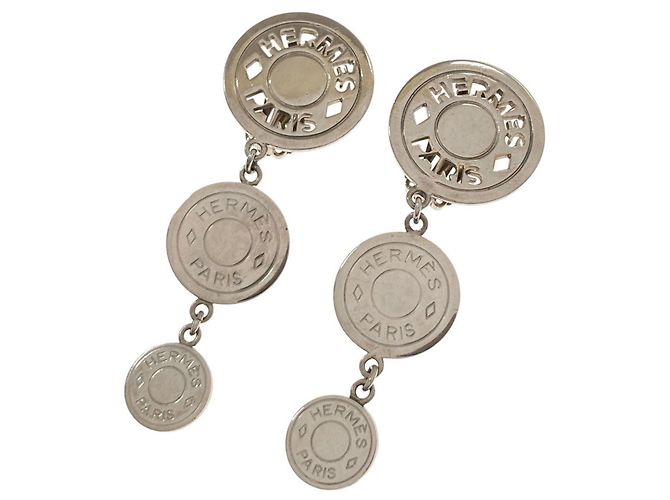 Hermès Hermes Sellier Ohrringe mit silberfarbener Hardware