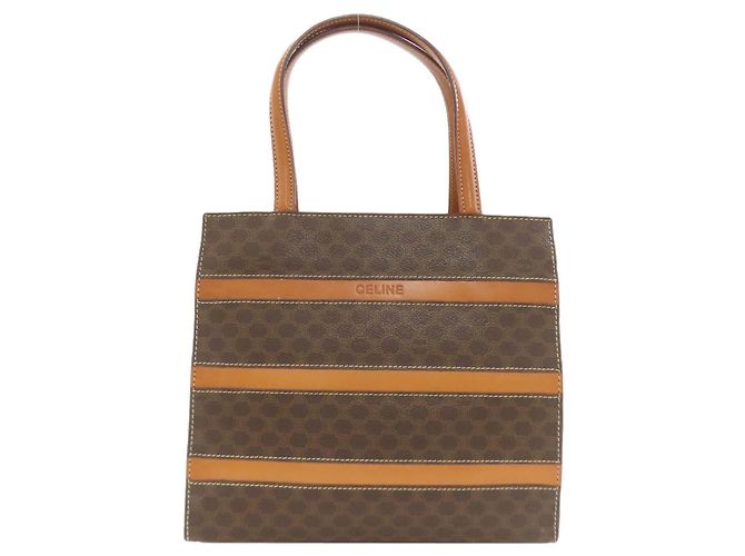 Céline Celine Macadam Pattern Handbag Brown