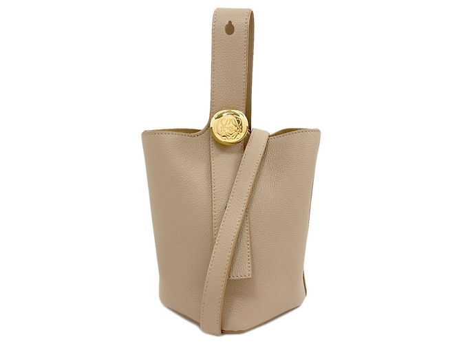 Mini borsa a secchiello 2-way Pebble Loewe Sabbia 