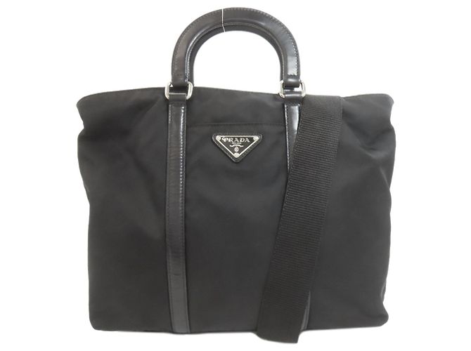 Borsa 2-Way in nylon nero di Prada
