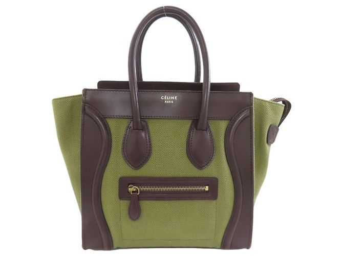 Céline Bolsa Micro Luggage Celine Marrom Caqui