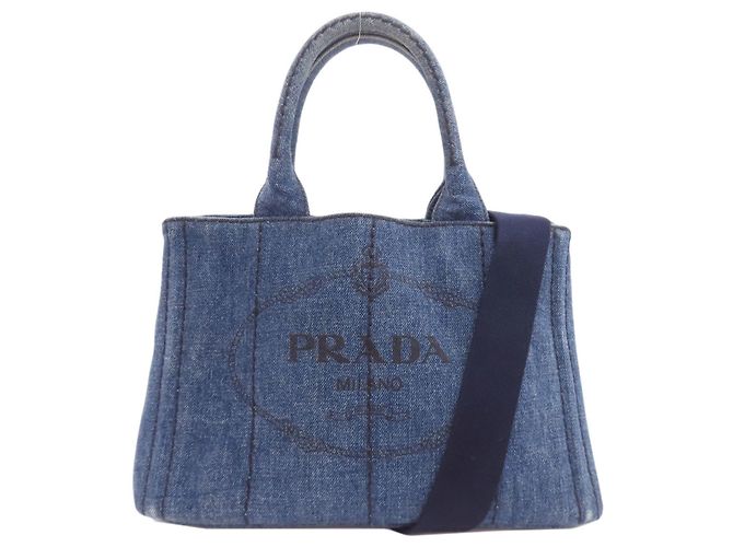 Borsa 2-Way Prada Canapa Mini Blu 