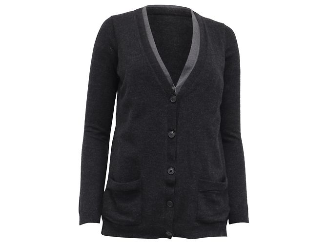 Cárdigan Theory con cuello en V en lana gris