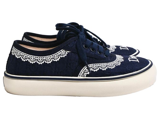Sneakers Saltwind Dior in cotone blu navy