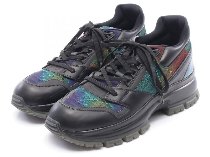 Sneakers in pelle e tessuto Louis Vuitton 2054 Line Nero Multicolore
