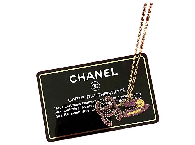 Colar com pingente Chanel Coco Mark Hat Dourado