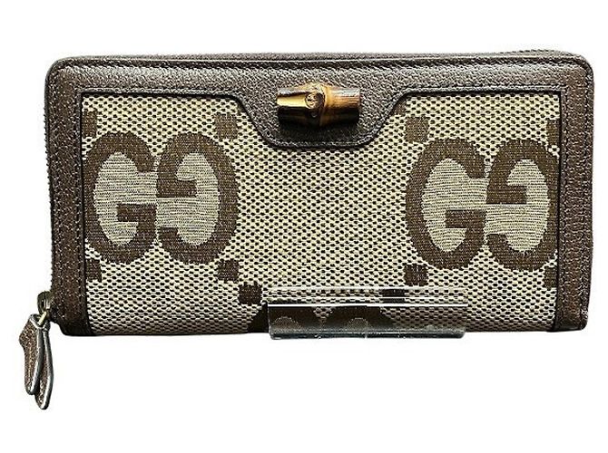 Gucci GG Canvas Bamboo Long Wallet Brown
