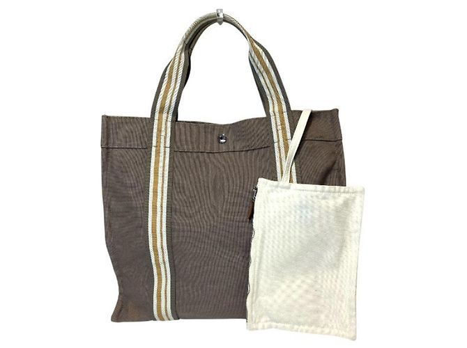 Hermès Hermes Nomade Sac de Plage PM Sac à main Cabas Marron Gris