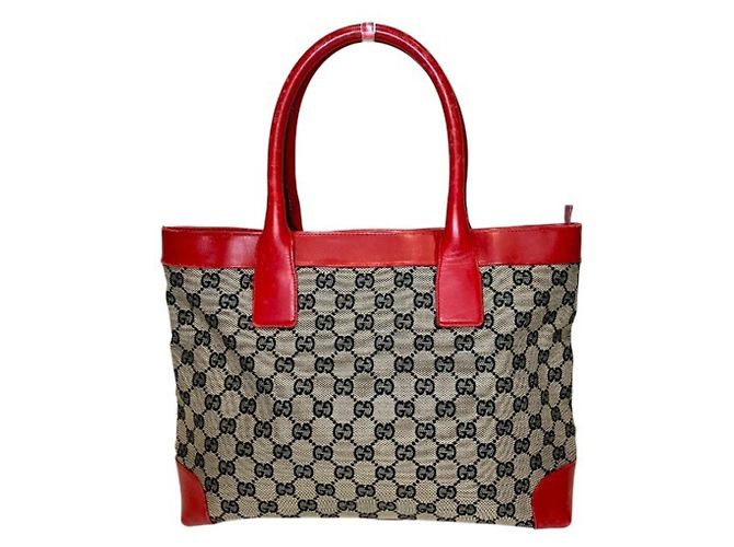 Borsa Tote Gucci GG Canvas Rosso Beige