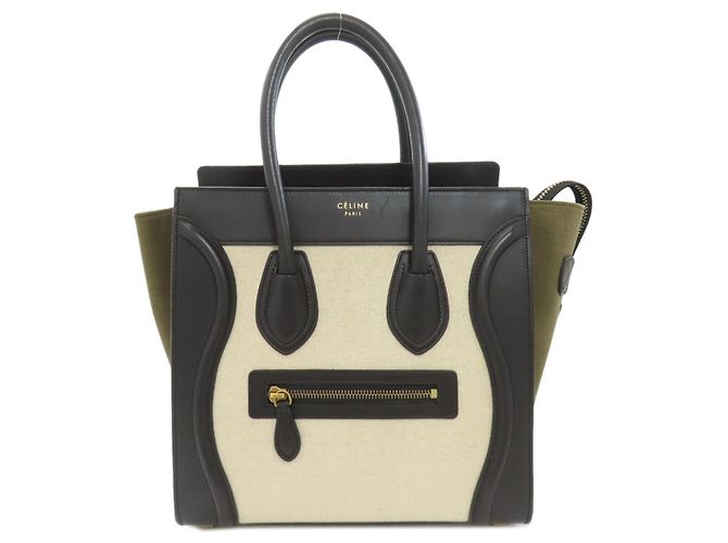 Céline Bolso Micro Luggage Celine Negro Blanco Verde 