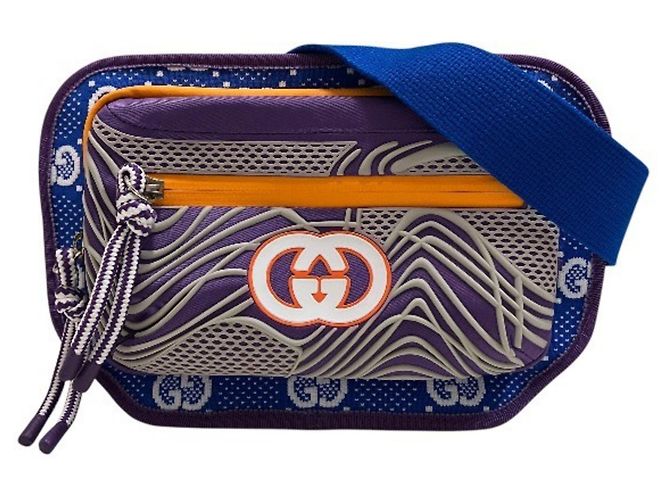 Bolsa Gucci GG Nylon Azul Laranja Roxo