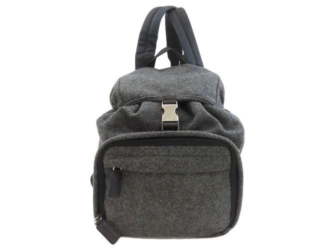 Prada Wool Backpack Brown