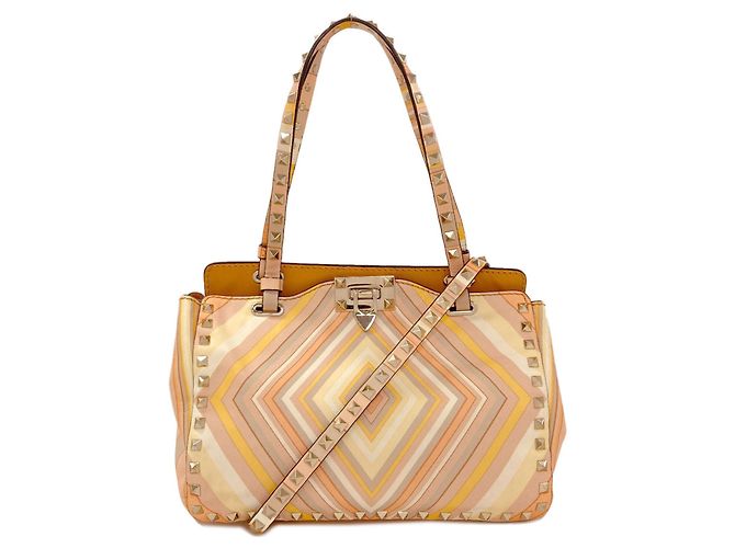 Valentino Garavani Valentino Studded 2-Way Lederhandtasche Orange