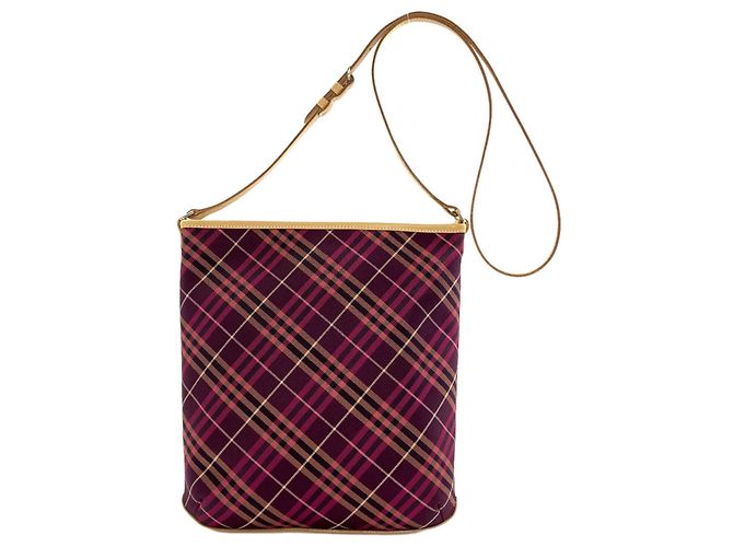 Bolsa de ombro Burberry Blue Label com padrão Check Azul Roxo