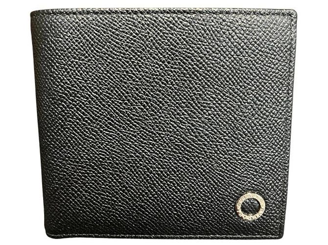 Bulgari Bvlgari Bi-fold Wallet for Men Black Blue