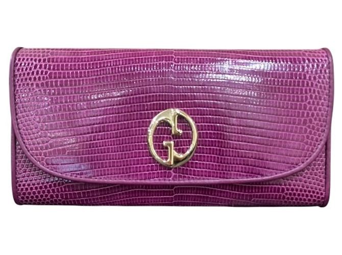 Gucci Double G Continental Wallet Pink Red Purple
