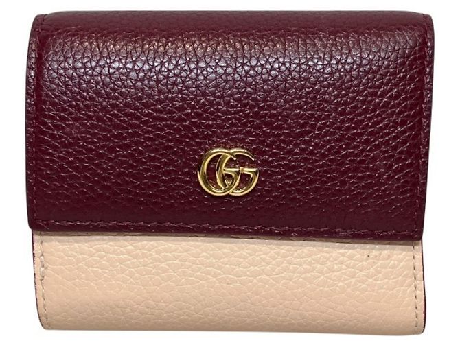 Gucci Double G Bicolor Mini Wallet Brown Pink