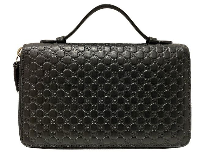 Gucci Microguccissima Black Leather Long Wallet