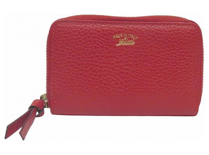 Gucci Red Leather Coin Case