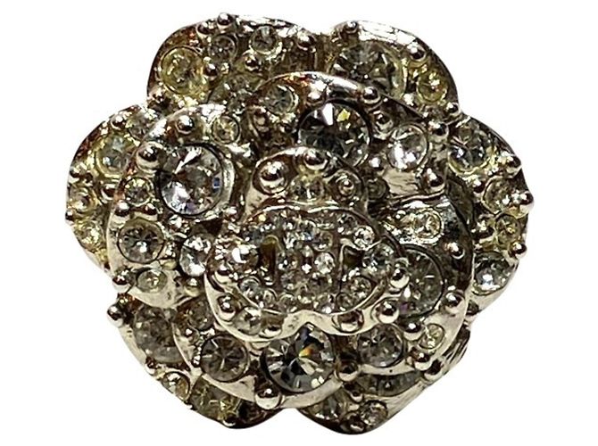 Chanel Camellia B13P Light Stone Ring Silber