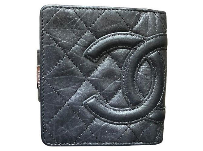 Chanel Cambon Line Matelassé Bi-fold Wallet Black