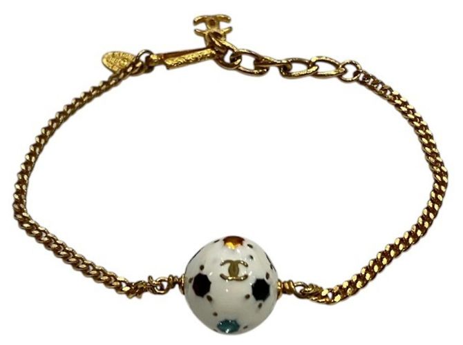 Pulsera Chanel Coco Mark 98P Soccer Ball para mujer Blanco Dorado