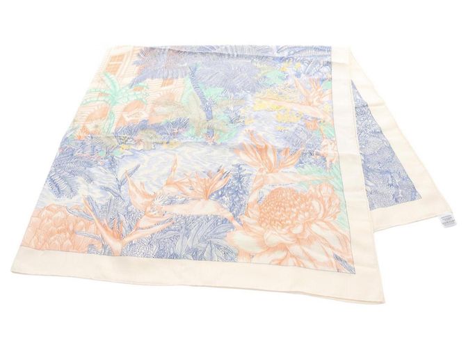 Hermès Sciarpa Hermes Carre Geant 140 FAUBOURG TROPICAL Multicolore Crudo