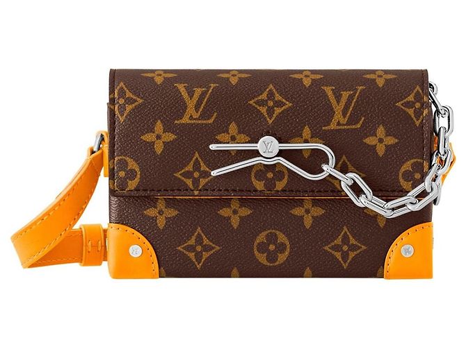 Louis Vuitton Monogram Steamer Portefeuille Porté Marron Orange Monogramme