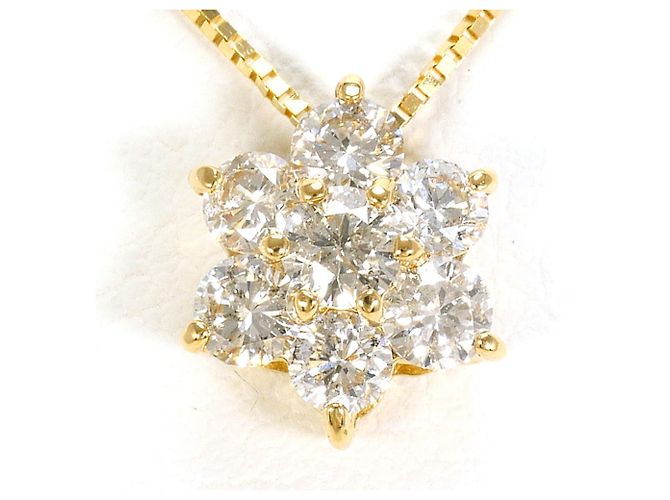 Autre Marque Collar de oro amarillo de 18K y diamantes Dorado