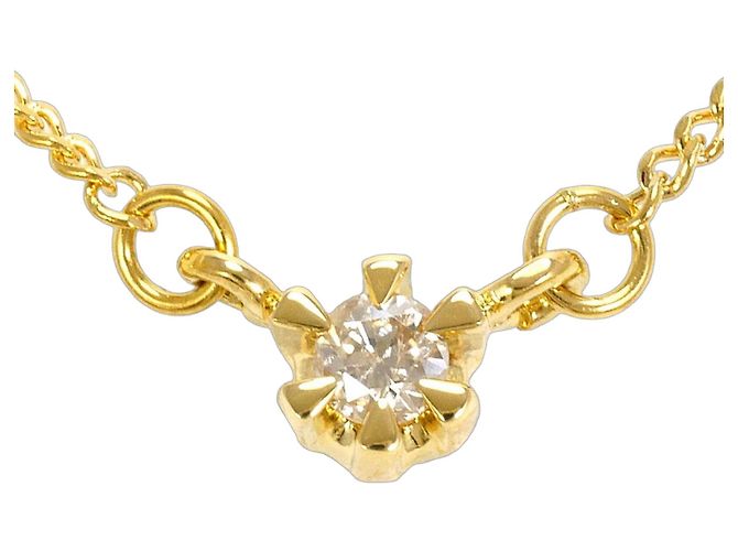Autre Marque 18K Gelbgoldhalskette mit Diamant Golden