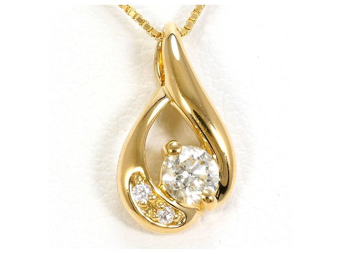 Autre Marque Collar de oro amarillo de 18K con diamantes Dorado