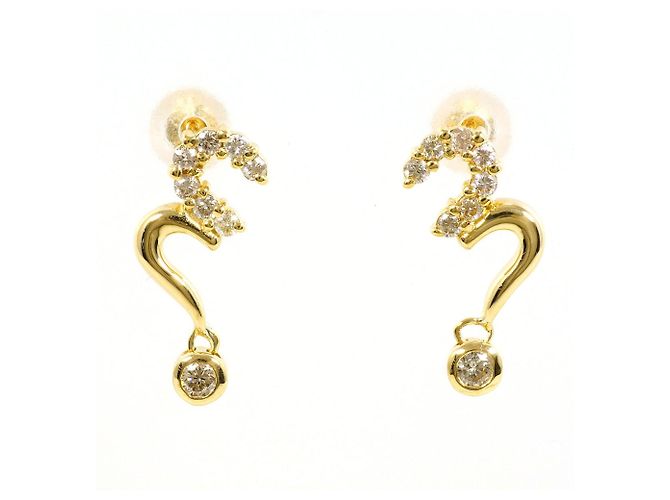 Autre Marque Orecchini a lobo in oro giallo 18K e diamanti D'oro