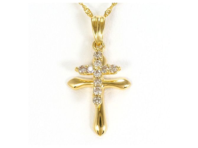 Autre Marque Collana in oro giallo 18K con diamante D'oro