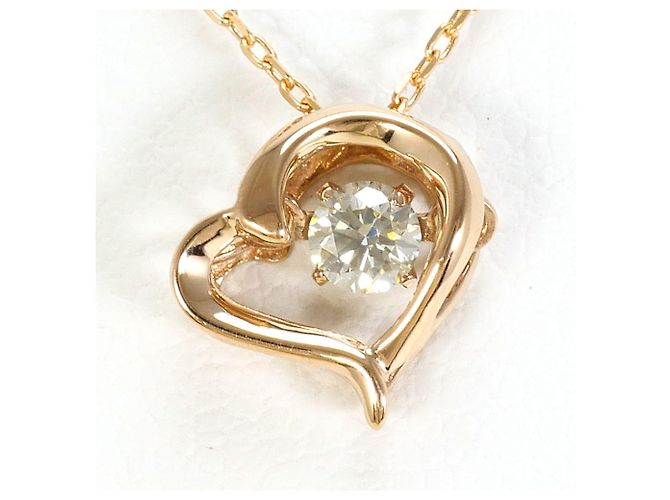 Autre Marque 18K Roségold-Halskette mit Diamantanhänger Golden